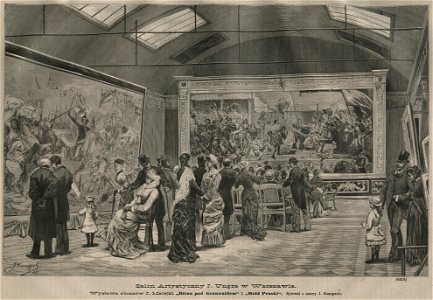 Salon artystyczny J. Ungra w Warszawie Wystawa obrazów J. Matejki Bitwa pod Grunwaldem Hołd Pruski Rysował z natury J. Konopacki (76286)