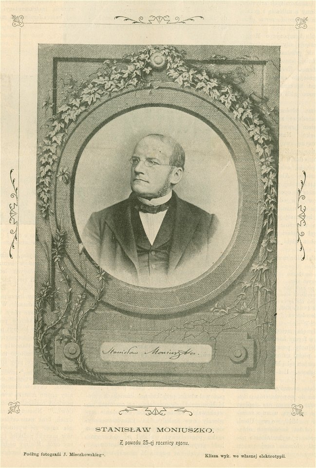 Stanisław Moniuszko Z powodu 25-ej rocznicy zgonu Podług fotografii J. Mieczkowskiego (79423)