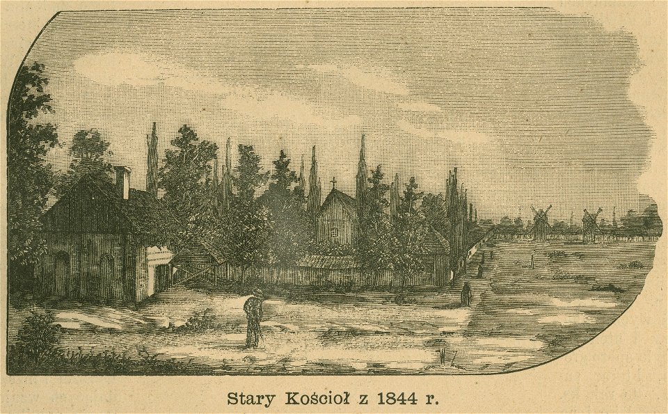 Stary Kościoł z 1844 r. na dawnym cmentarzu świętokrzyskim (77134)