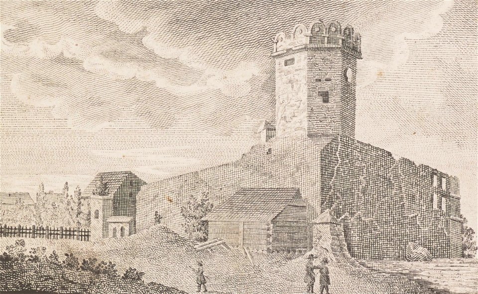 Szczatki zamku leczyckiego 1833 (119686797) (cropped)
