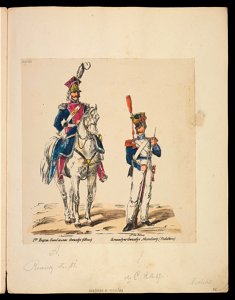 Szwolezer na koniu i grenadier z karabinem miedzy 1880 i 1900 (81247963)