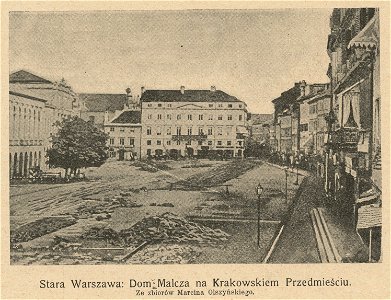 Stara Warszawa Dom Malcza na Krakowskim Przedmieściu ze zbiorów Marcina Olszyńskiego (71488). Free illustration for personal and commercial use.