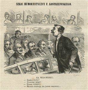 Szkic humorystyczny F. Kostrzewskiego - Na widowisku (58498)