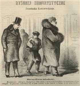 Szczęśliwa młodość rysunki humorystyczne Franciszka Kostrzewskiego (58493)