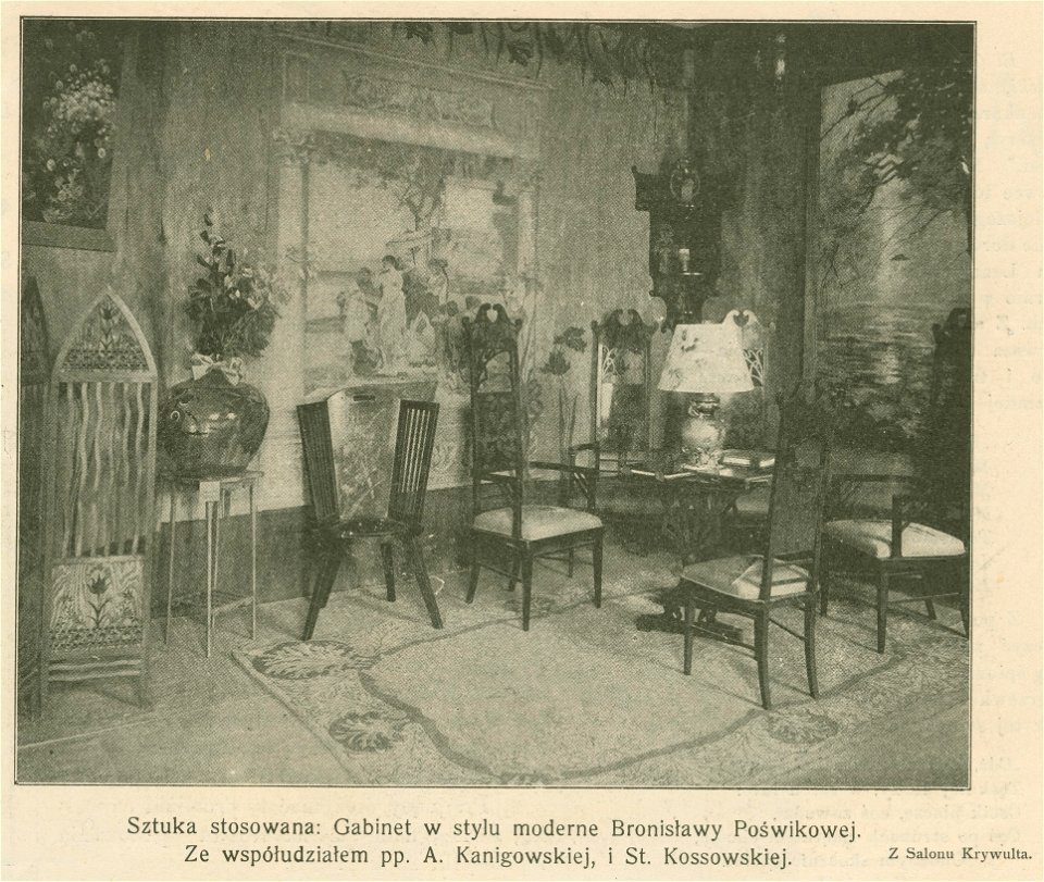 Sztuka stosowana Gabinet w stylu moderne Bronisławy Poświkowej ze współudziałem pp. A. Kanigowskiej i St. Kossowskiej... (79312)