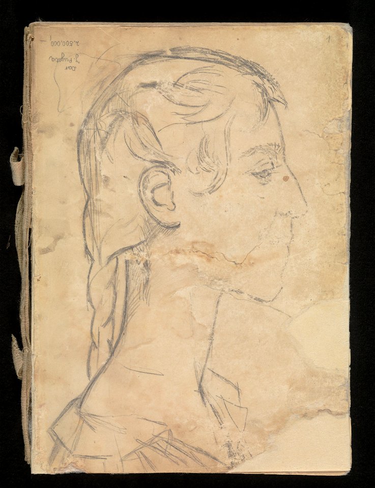 Szkicownik Ludwika Pugeta ze szkicami postaci, aktów i lwów z lat 1916-1917. (73810004)
