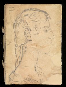 Szkicownik Ludwika Pugeta ze szkicami postaci, aktów i lwów z lat 1916-1917. (73810004)