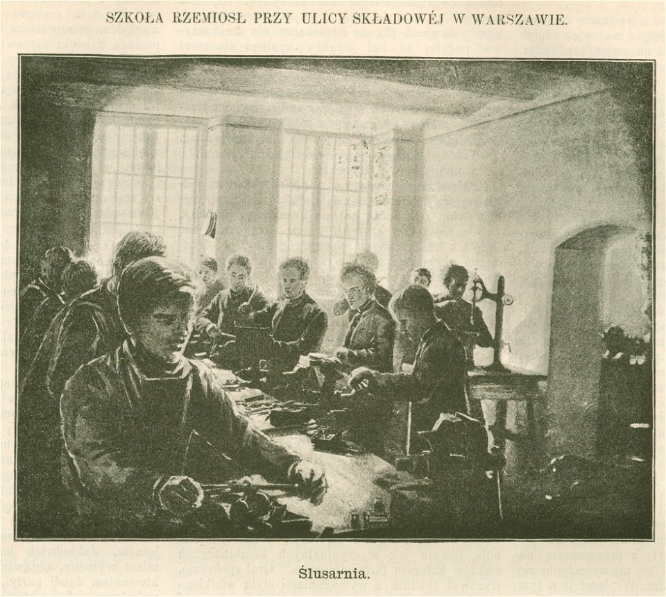 Szkoła Rzemiosł przy ulicy Składowej w Warszawie Ślusarnia (78007)
