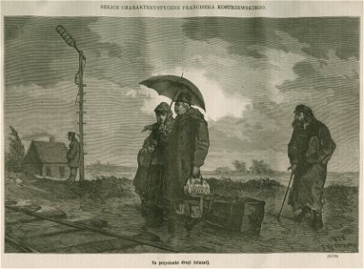 Szkice charakterystyczne Franciszka Kostrzewskiego Na przystanku drogi żelaznej (85867)