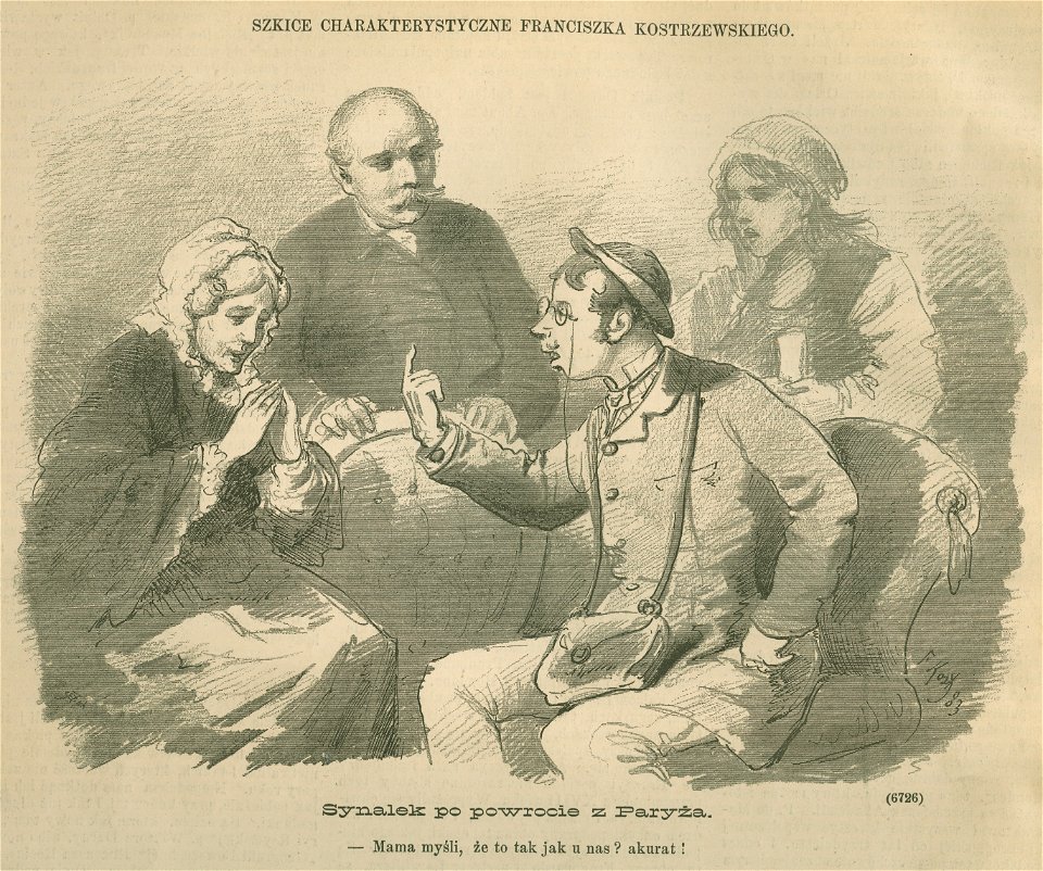Synalek po powrocie z Paryża Szkice charakterystyczne Franciszka Kostrzewskiego (77067)