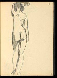 Szkicownik Ludwika Pugeta ze szkicami aktów kobiecych - Inc. - 1913 Perugia - Paryż. (70172159)