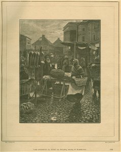 Targ zwierzyny na rynku za Żelazną Bramą w Warszawie Rys. J. Pankiewicz Ryt. A. Malinowski (77510)