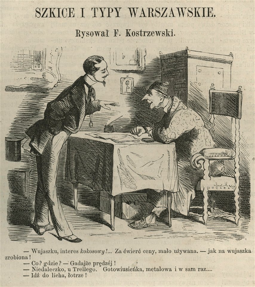 Szkice i typy warszawskie - 6 scenek - Wujaszku, interes kokosowy! (58399)