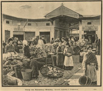 Targ za Żelazną - Bramą- Rysunek oryginalny J. Pankiewicza (59316)