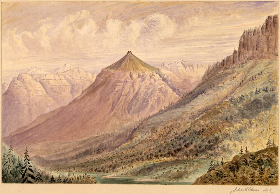 Sandstone Mountain bearing E. 20. S. Kishenehn Pass (E. side of summit) - NARA - 305541