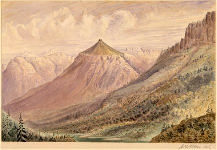 Sandstone Mountain bearing E. 20. S. Kishenehn Pass (E. side of summit) - NARA - 305541