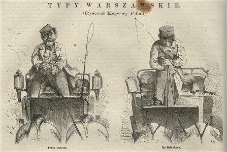 Typy warszawskie - Dorożkarze - Przed teatrem - Na Nalewkach (58564)