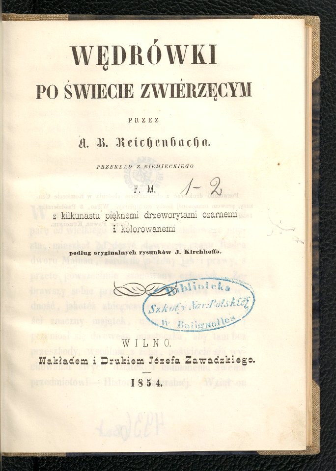 Wedrowki po swiecie zwierzecym. Oddz. 1 1854 (112784004)