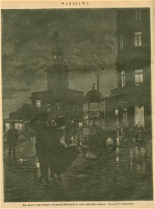 Warszawa Przy dworcu Drogi Żelaznej Warszawsko-Wiedeńskiej ... Rysował W. Podkowiński (76876)