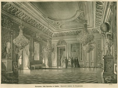 Warszawa Sala Rycerska w Zamku Rysował z natury A. Gryglewski (85555)