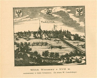 Widok Warszawy z XVII wieku zamieszczony w dziele Cellaryusza Ze zbioru Varsavianów W. Gomulickiego (80252)