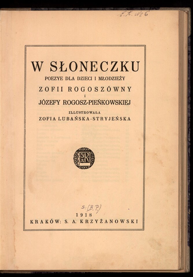 W sloneczku - poezye dla dzieci i mlodziezy 1918 (38206699)