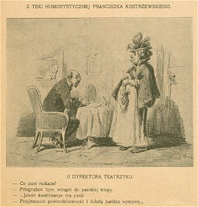 U dyrektora teatrzyku - Z teki humorystycznej Franciszka Kostrzewskiego (68596)