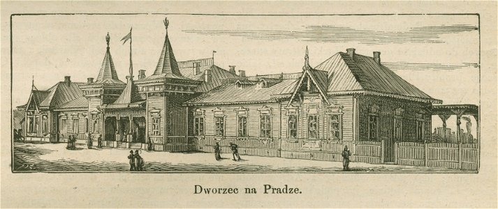 Widoki Drogi Żelaznej Nadwiślańskiej Podług fotografij M. Fajansa Dworzec na Pradze (85549)