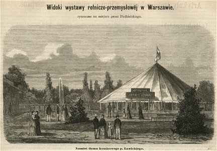 Widoki wystawy rolniczo-przemysłowej w Warszawie rysowane na miejscu przez Podbielskiego - Namiot domu komisowego p. Ławickiego (58817)