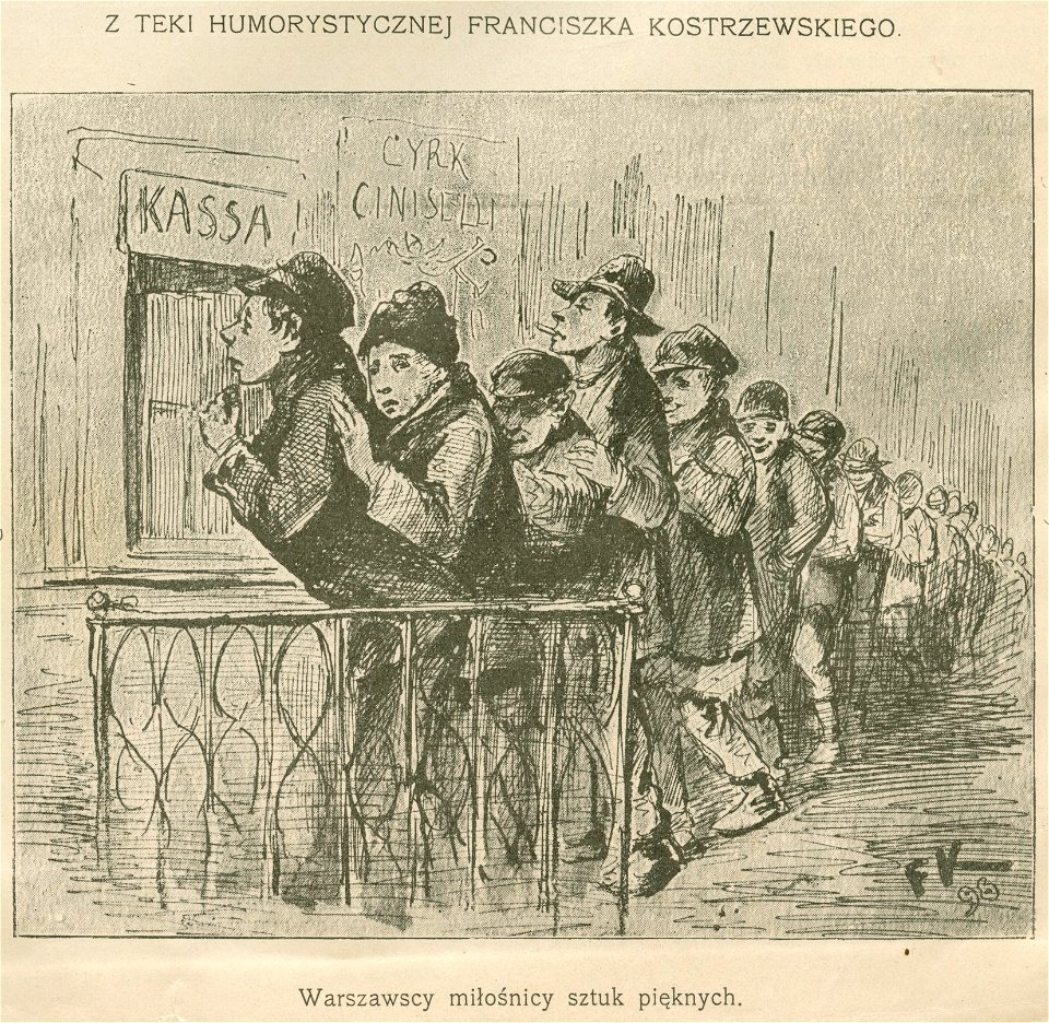 Warszawscy miłośnicy sztuk pięknych - Z teki humorystycznej Franciszka Kostrzewskiego (68540)