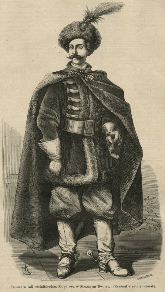 Troszel w roli cześnikiewicza Zbigniewa w Strasznym Dworze, (Rysował z natury Kossak) (58103)