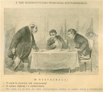 W restauracji - Z teki humorystycznej Franciszka Kostrzewskiego (70319)