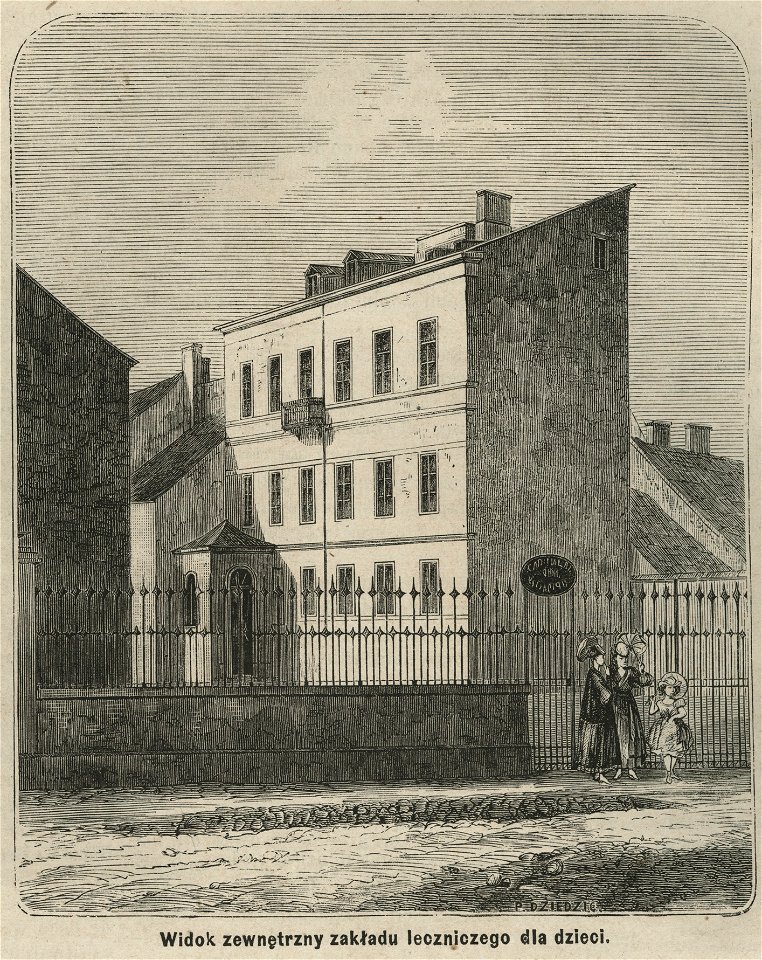 Widok zewnętrzny zakładu leczniczego dla dzieci dra Sikorskiego, ul. Smolna 4 (58338)
