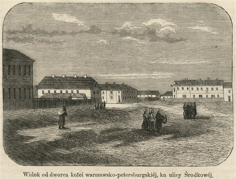 Widok od dworca kolei warszawsko-petersburgskiej ku ulicy Środkowej (58434)