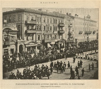 Warszawa - Krakowskie-Przedmieście podczas pogrzebu Ludwika hr. Krasińskiego (52967)
