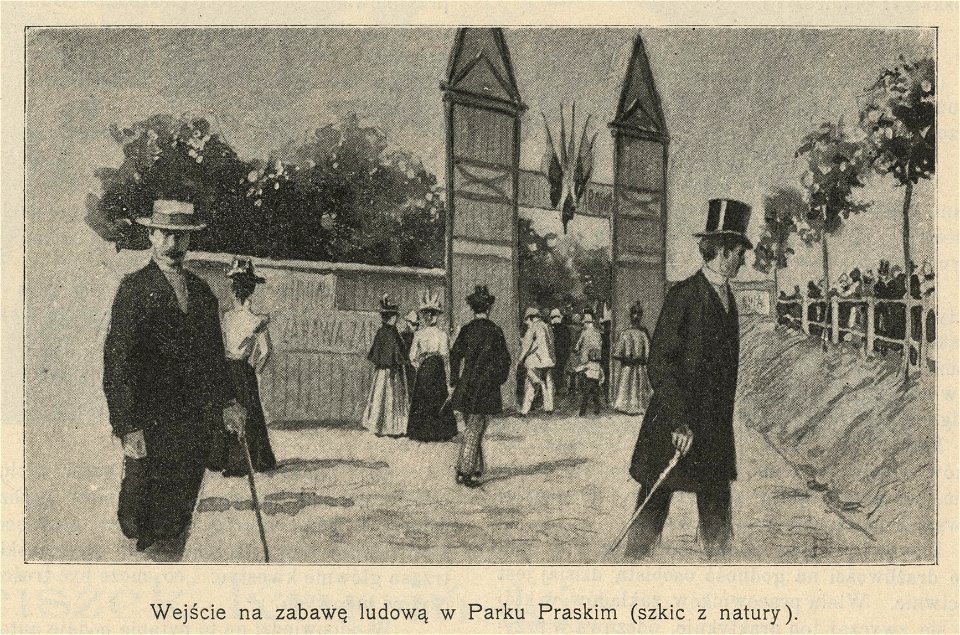 Wejście na zabawę ludową w Parku Praskim - Szkic z natury (62858)