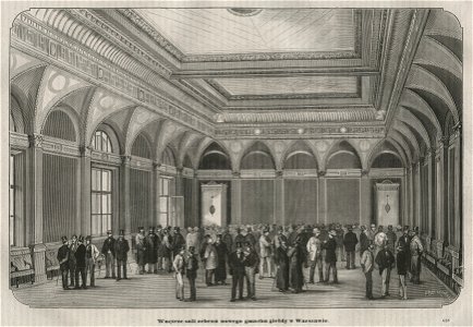 Wnętrze sali zebrań nowego gmachu giełdy w Warszawie przy ul. Królewskiej (58709)