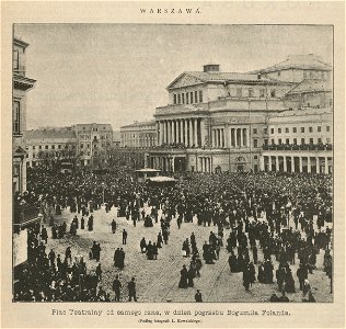 Warszawa - Plac Teatralny od samego rana, w dzień pogrzebu Bogumiła Folanda (52969)