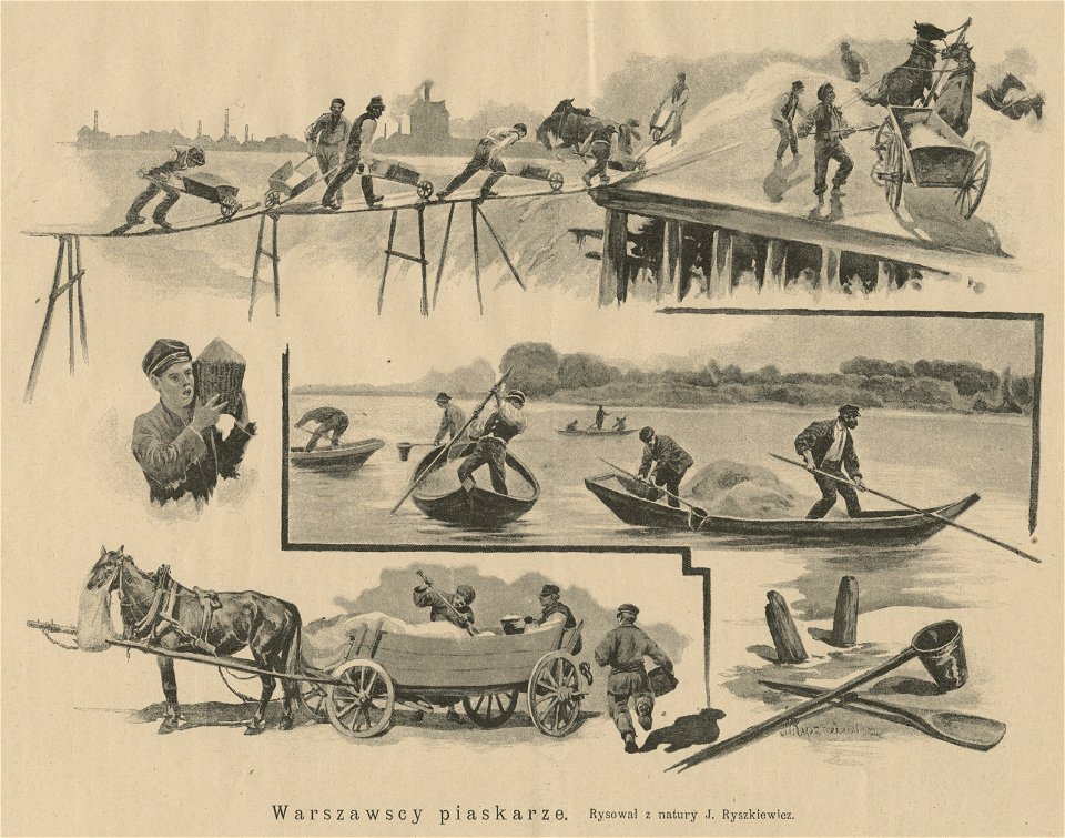 Warszawscy piaskarze - Rysował z natury J. Ryszkiewicz (59537)