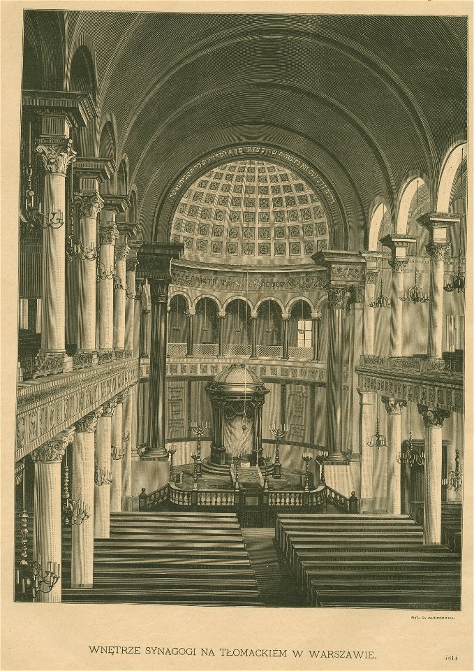 Wnętrze synagogi na Tłomackiem w Warszawie Ryt. S. Antoszewicz (77530)