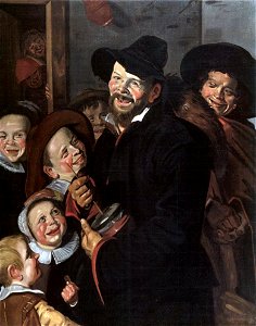 Frans Hals - Joueur de rommelpot avec six enfants. Free illustration for personal and commercial use.