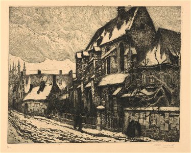 Frans Nackaerts - Brusselsche straat Kapel Gasthuis - Graphic work - Royal Library of Belgium - S.IV 13430