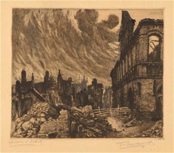 Frans Nackaerts - Naamstestraat 1914 = Louvain, rue de Namur - Graphic work - Royal Library of Belgium - S.III 80094