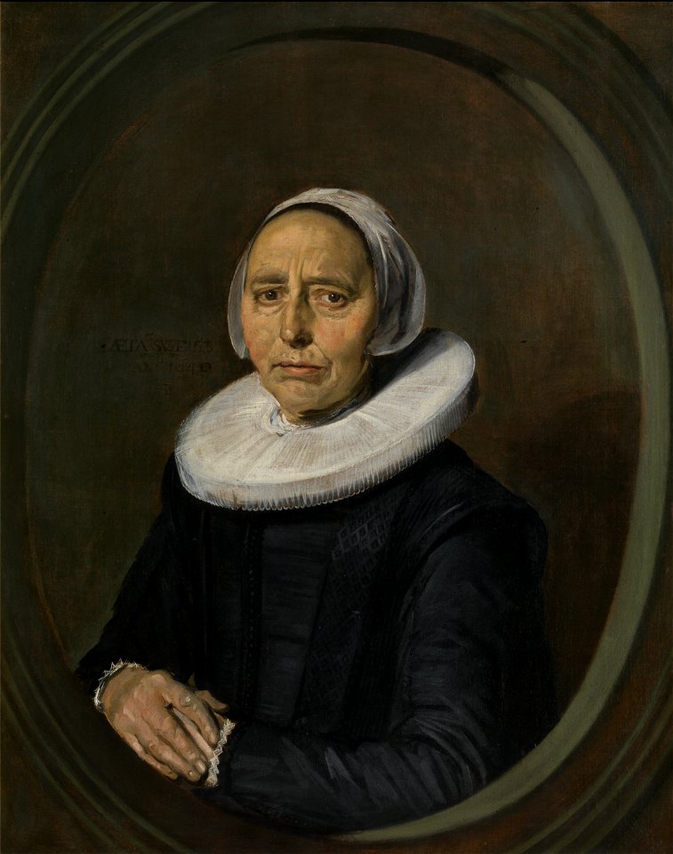 Frans Hals - Married couple Pieter Dircksz Tjarck's wife l20022-b668k-pendants (cropped)