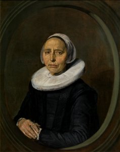 Frans Hals - Married couple Pieter Dircksz Tjarck's wife l20022-b668k-pendants (cropped)