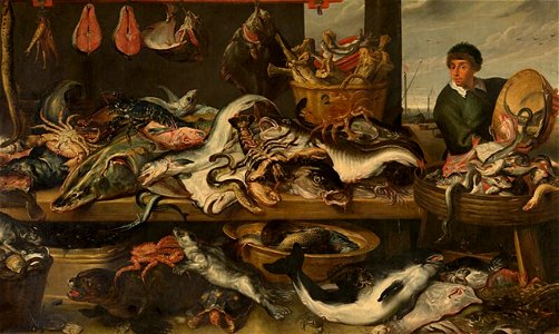 Frans Snyders - Fishmonger. Free illustration for personal and commercial use.