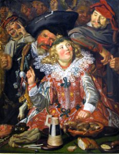 Frans Hals, Merrymakers at Shrovetide (c. 1616–1617). Free illustration for personal and commercial use.