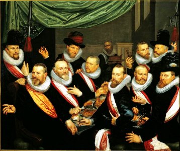Frans Pietersz de Grebber - Maaltijd van officieren van de St. Jorisdoelen 1618