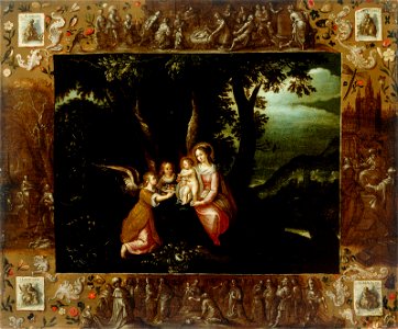 Frans Francken (II) - Mariji z detetom strežeta angela