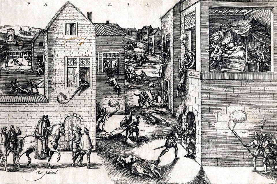 Frans Hogenberg, The St. Bartholomew's Day massacre, circa 1572. Free illustration for personal and commercial use.